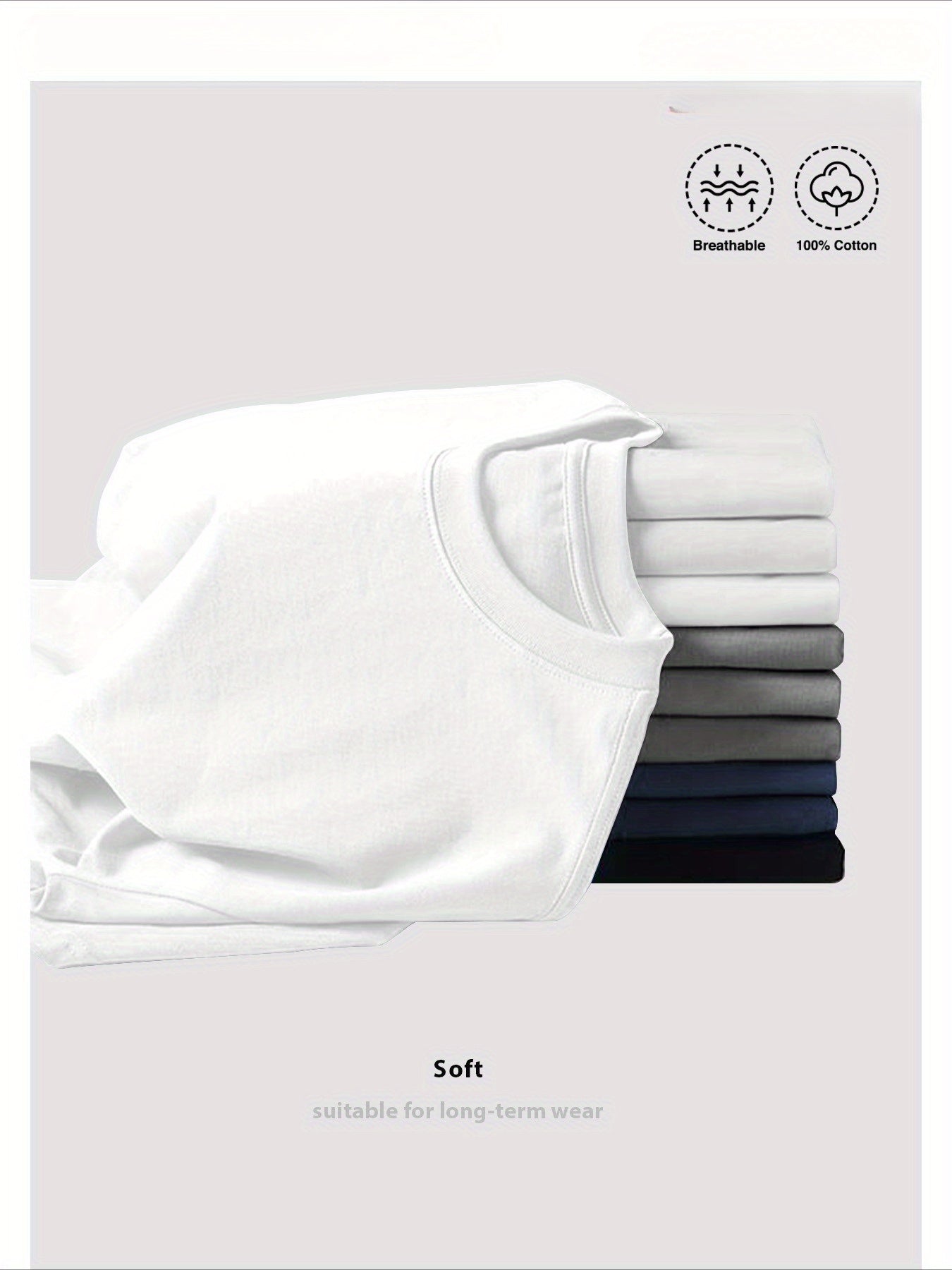 Four-piece 100% Cotton Men'S T-shirt Unisex Summer Simple Loose Crewneck Casual Sports Valentine'S Day Christmas Couples Holiday Gift