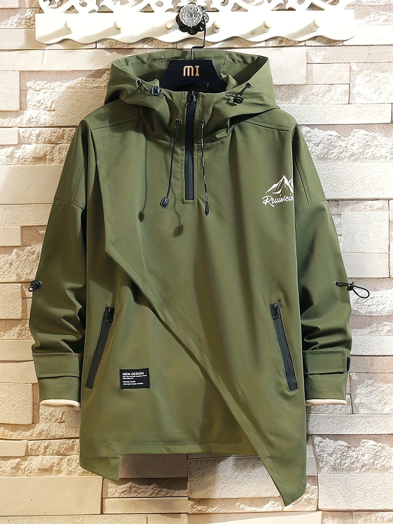 Hooded Jacket OverSize Jackets For Men Patchwork Zipper Coats