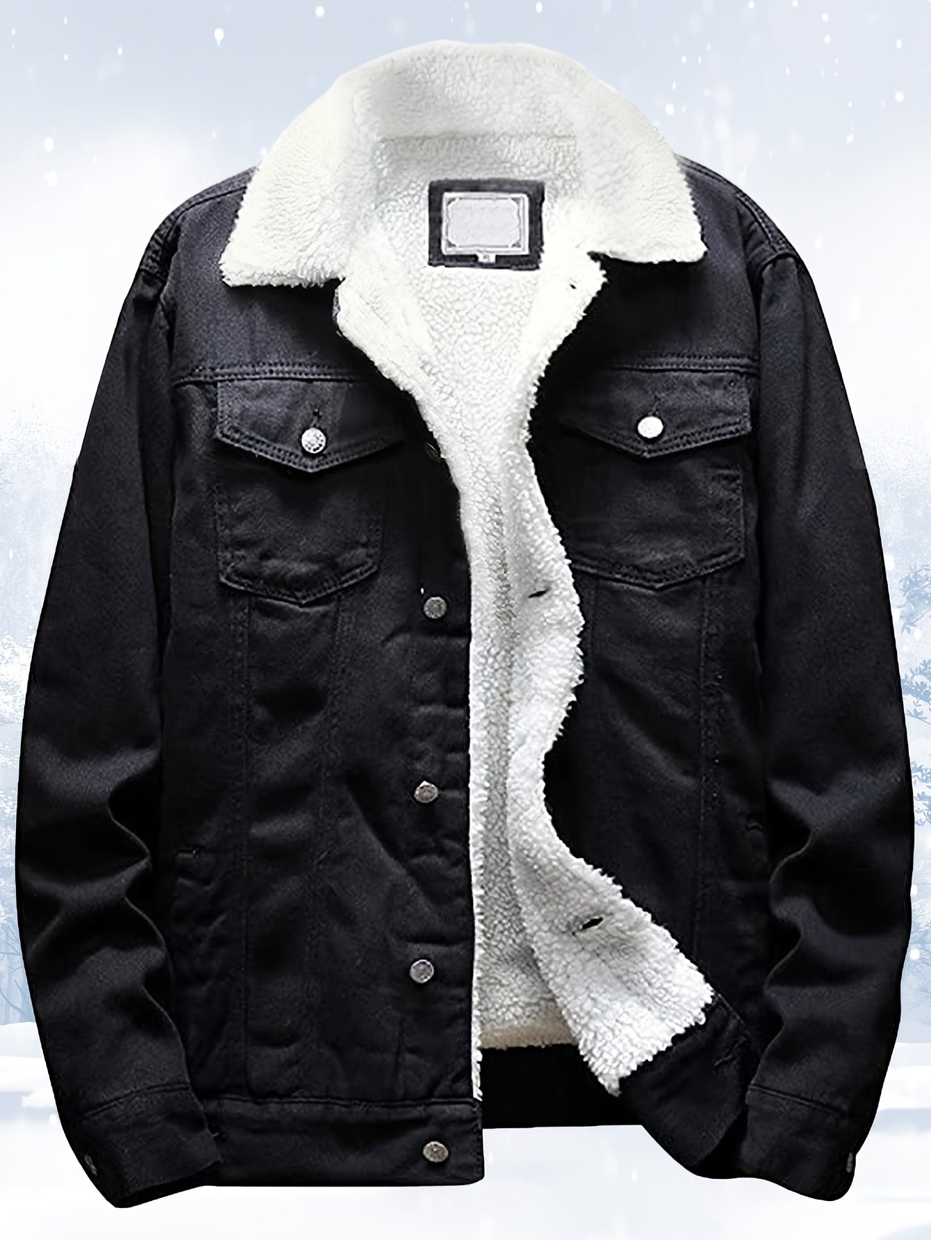 Men's Sherpa Fleece Lined Denim Jacket Warm Winter Trucker Jacket Cowboy Jean Jacket