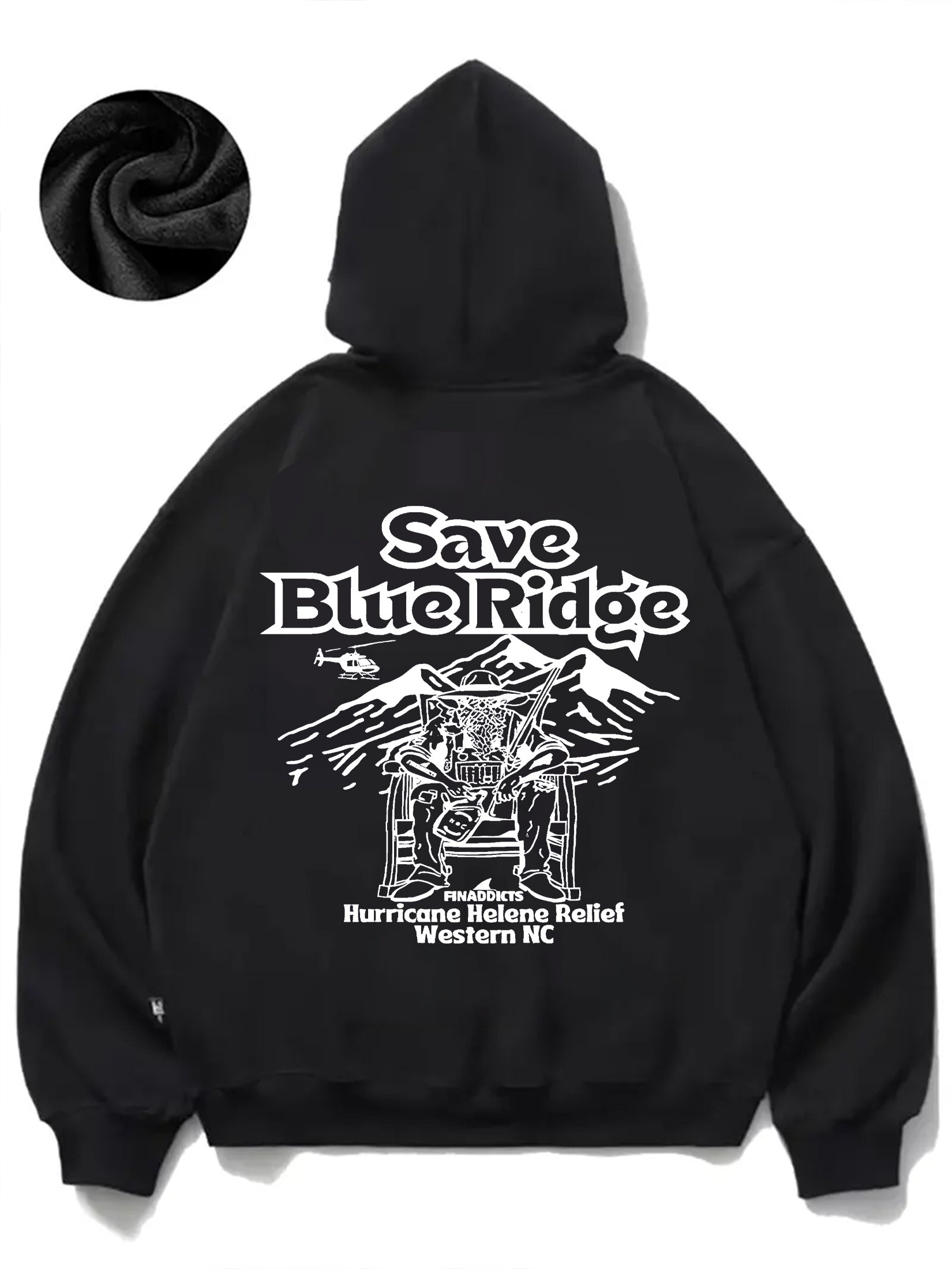 Men's Casual Hoodie with Blue Ridge Print - Cozy Knit Pullover for Fall\u002FWinter,, Drawstring & Kangaroo Pocket