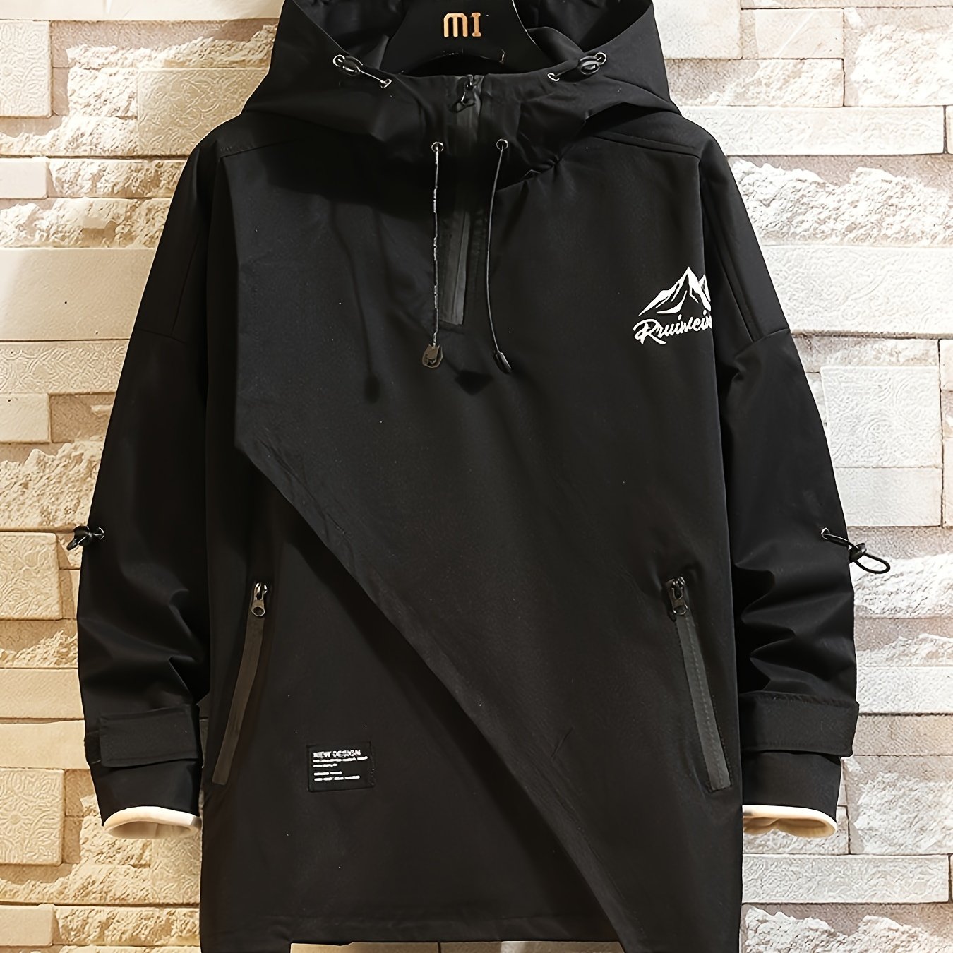 Hooded Jacket OverSize Jackets For Men Patchwork Zipper Coats