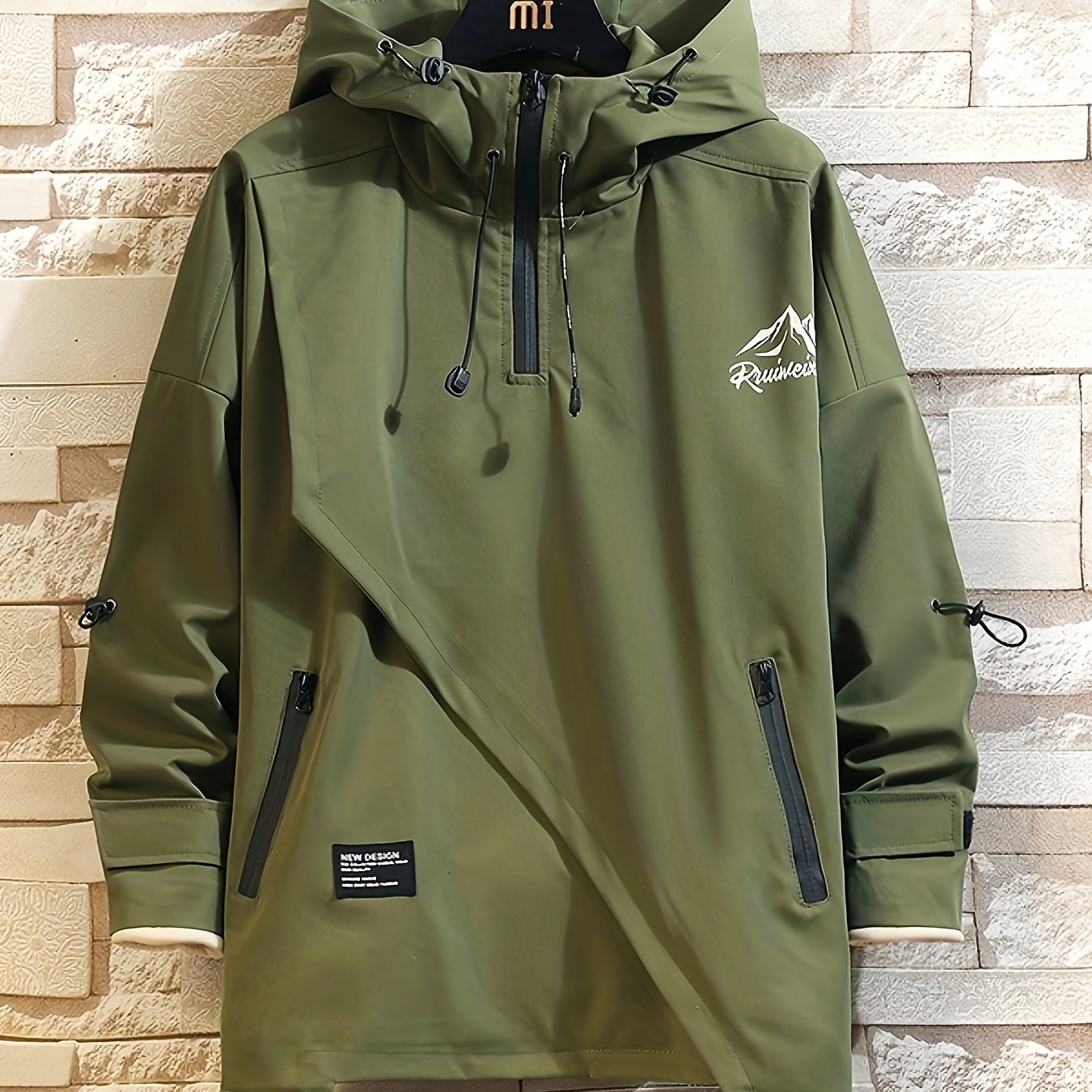 Hooded Jacket OverSize Jackets For Men Patchwork Zipper Coats