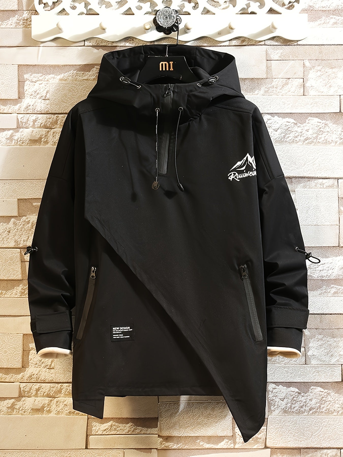 Hooded Jacket OverSize Jackets For Men Patchwork Zipper Coats