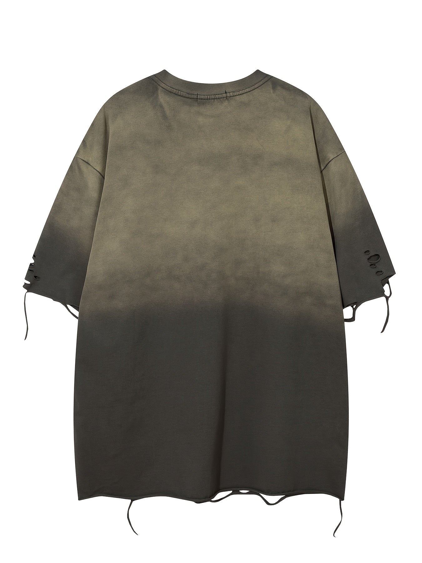 Men's Vintage Heavy Industry Distressed Graphic T-Shirt - Relaxed Fit Short Sleeve Tee with Ripped Hem, Wash & Letter Print for Casual Summer Outfits, Vintage T Shirts