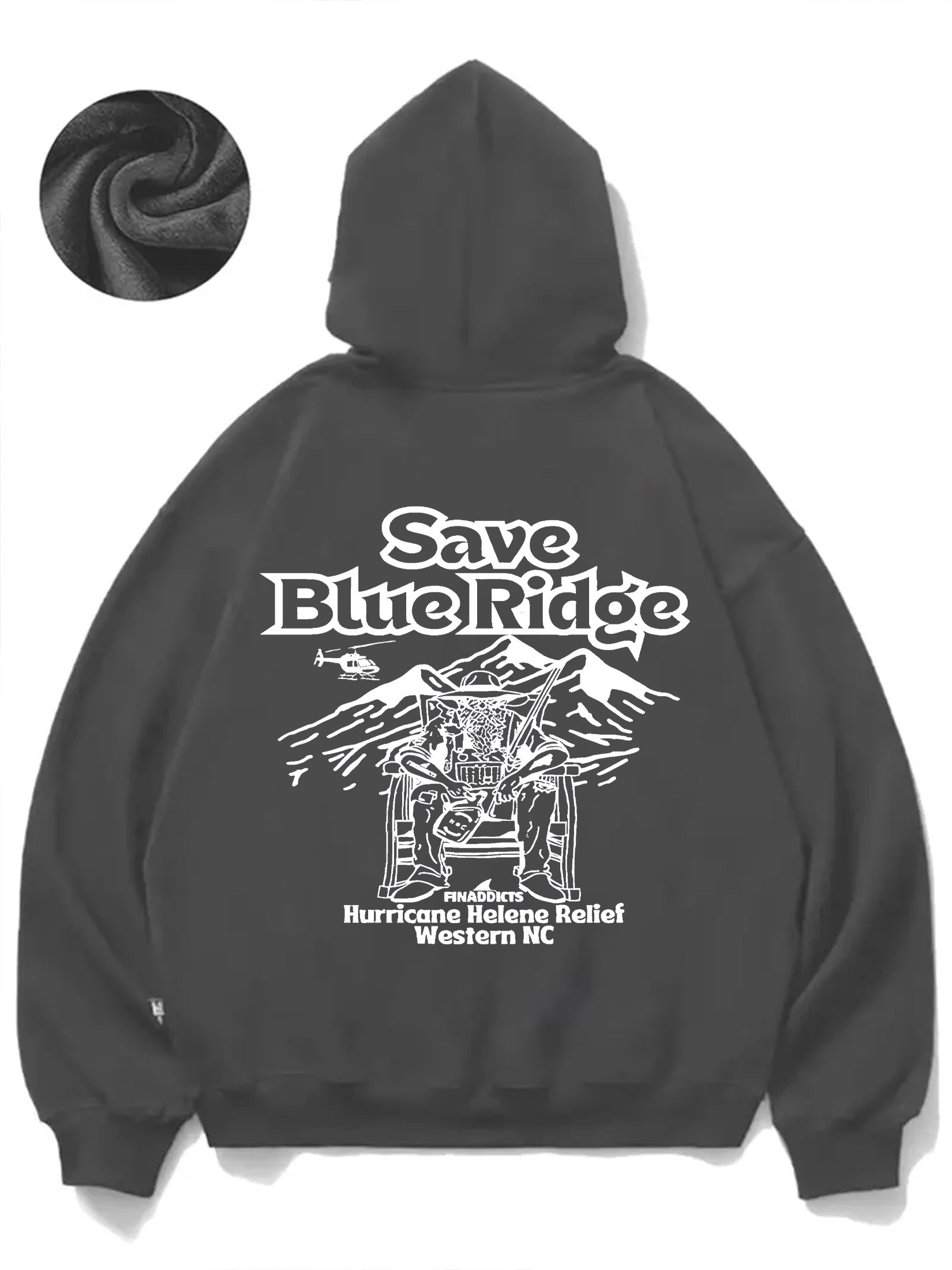 Men's Casual Hoodie with Blue Ridge Print - Cozy Knit Pullover for Fall\u002FWinter,, Drawstring & Kangaroo Pocket