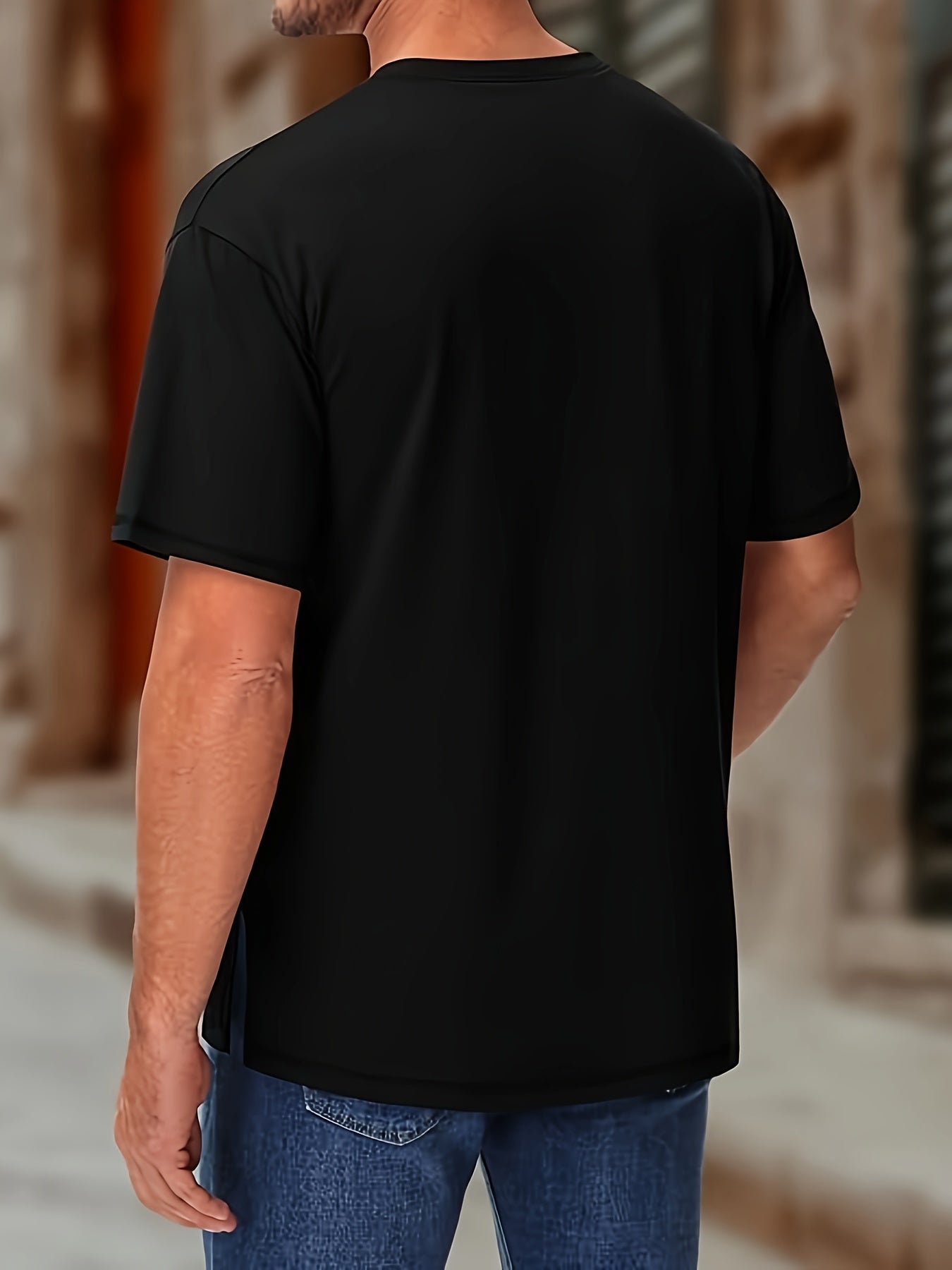 Men's cotton short-sleeved T-shirt Summer thin round neck top versatile breathable casual tee basic solid color single piece