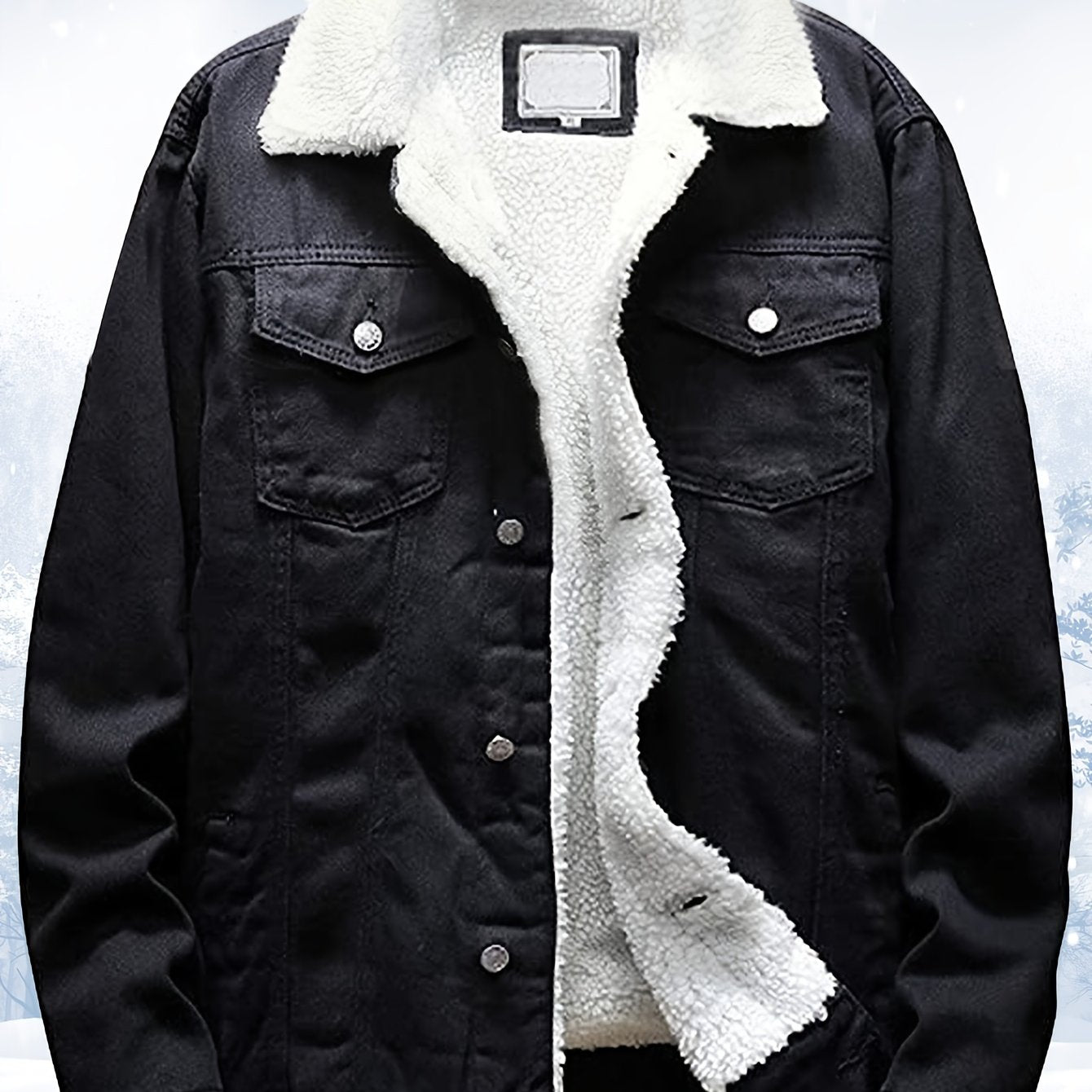 Men's Sherpa Fleece Lined Denim Jacket Warm Winter Trucker Jacket Cowboy Jean Jacket